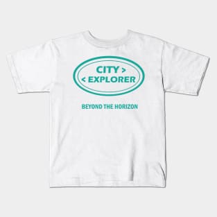 City Explorer T-Shirt: Unleash Your Urban Wanderlust with 'Beyond the Horizon' Typography Design Kids T-Shirt